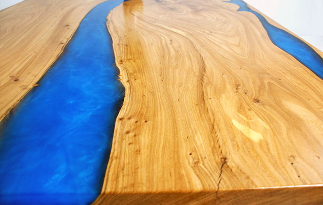 Tafels Eettafel Ontwerp Tafel Modern Zee Rivier Meubels 220x90 Epoxyhars Oceaan