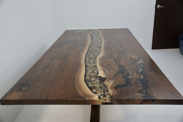 Echt hout epoxyhars op maat gemaakte tafel epoxy rivier prijs 1m² tafels hars