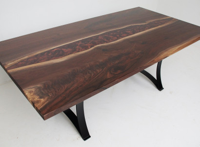 Aangepaste tafel van epoxyharsriviertafel echt hout echte prijs 1m² tafels.