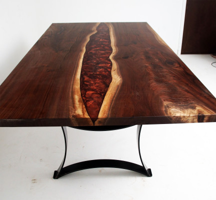 Aangepaste tafel van epoxyharsriviertafel echt hout echte prijs 1m² tafels.