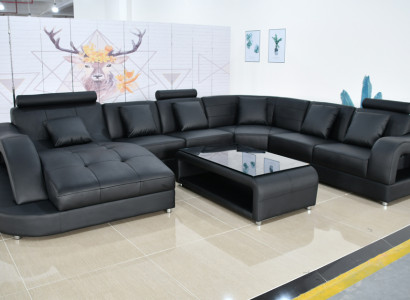 Bank Bank Bekleding Nieuwe Woonlandschap Ontwerp Hoekbank Lederen Bankstellen Sofa's U Vorm