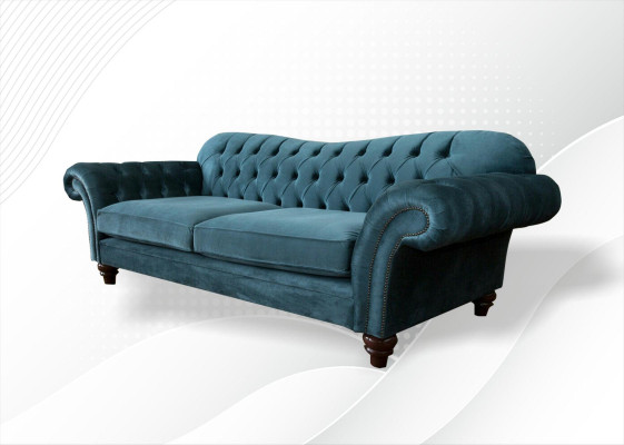 Bank Luxe Textiel Chesterfield Bank Sofa's Bekleding Groot 3-Zits Set