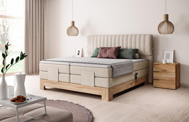 Automatisch boxspringbed ontwerp bed tweepersoonsbedden luxe hotel slaapkamer.