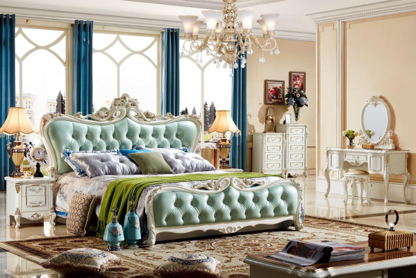 Bed design bedroom furniture furnishings turquoise Chesterfield beds