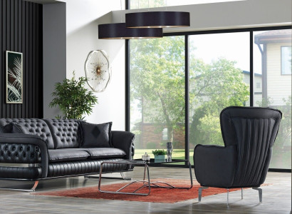 Bankstel 3+1 zits fauteuil set Chesterfield ontspanningsfauteuil meubels nieuw