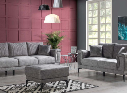 Bankstel 3+2 Voetenbank Zittexiel modern Compleet Fauteuil Bankstellen