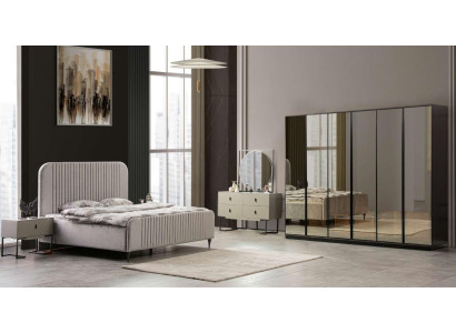 Bed 2x bedside tables bedroom set design modern luxury set 5-piece.