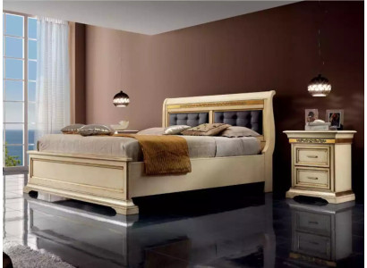 Bed 2x Bedside tables 3-piece Bedroom Set Designer Luxury Complete Sets