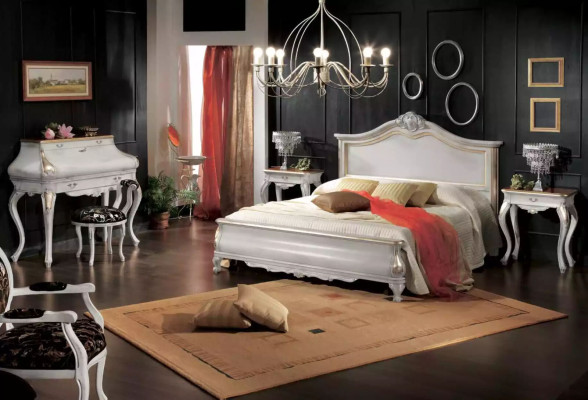 Luxe gestoffeerd wit tweepersoonsbedframe Bed houten design Luxe