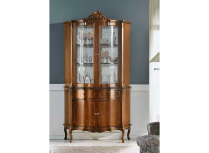 Houten vitrine Luxe vitrinekast Klassiek design Meubilair bruin