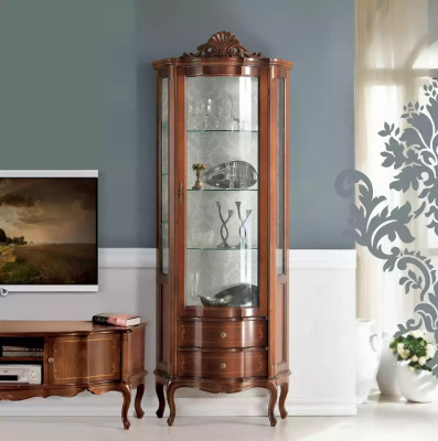 Luxe hoogwaardige vitrine van bruin hout Klassieke meubels