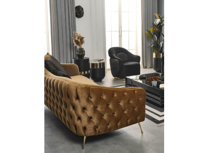 Bankstel Chesterfield 3+1 zitsbank meubels salontafel fauteuil textiel stof