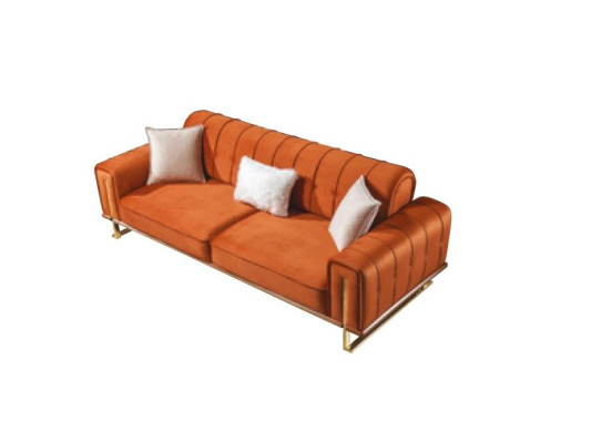 Bank Oranje 3-zits Woonkamer Luxe Chesterfield Italiaans