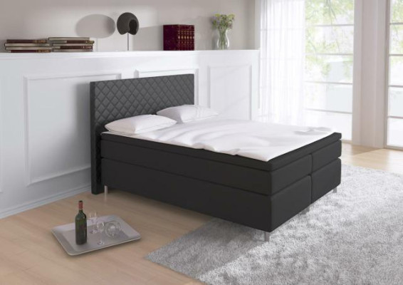 Boxspringbed Box Hotel Bed met Visco & Matras Lederen Bed Bedden Tweepersoonsbed K3