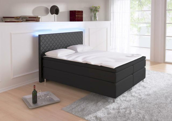 Boxspringbed Box Hotel Bed met Visco & Matras Lederen Bed Bedden Tweepersoonsbed K3