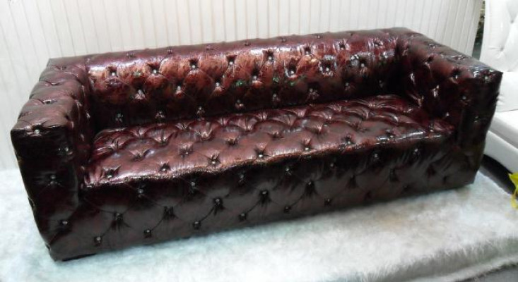 Bank Chesterfield 3-zits Luxe Bank Bruin Bankstellen Leren Bankstel 250cm