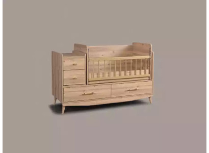 Babybedje zuigeling babybed peuter houten bed bruin met planken