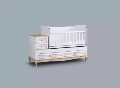 Babybed Kinderbed Bed Set Lade wit in de moderne kinderkamer.