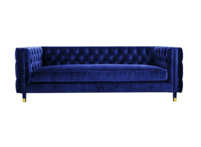 Blauwe Chesterfield Big Designer 4-persoonsbank Nieuw Textiel Stof Bank