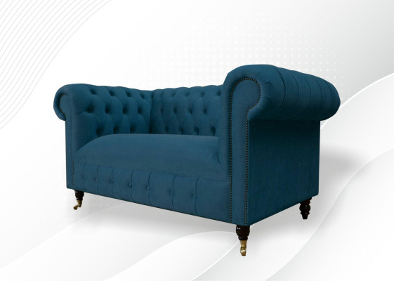 Bankstel 2-zits zitting Klassieke Chesterfield Blauwe Bankstellen Bankstellen Polster.