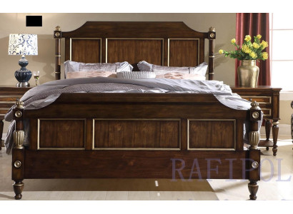 Designer bed Klassiek houten hotelbed Dubbele slaapkamer Luxe 180x200 Nieuw