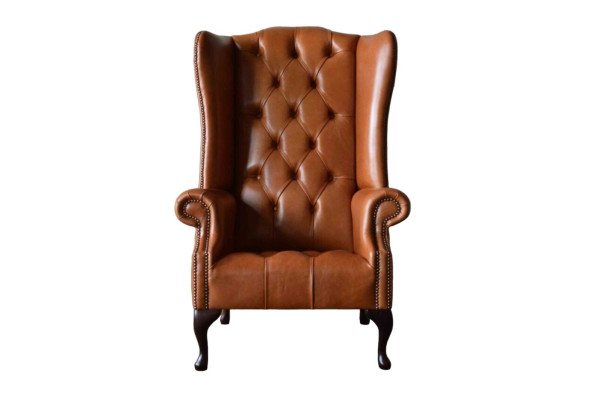 Fauteuil Ohrensessel Chesterfield Luxe Zits woonkamer Bruin Nieuw