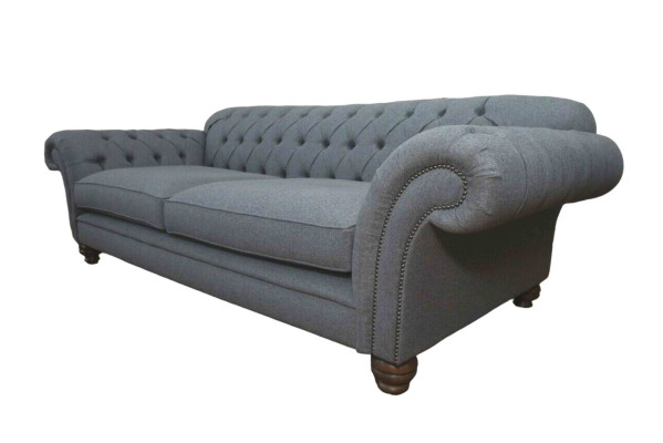 Bank Luxe Textiel Chesterfield Bank Banken Bekleding 3-zits Grijs Ontwerp