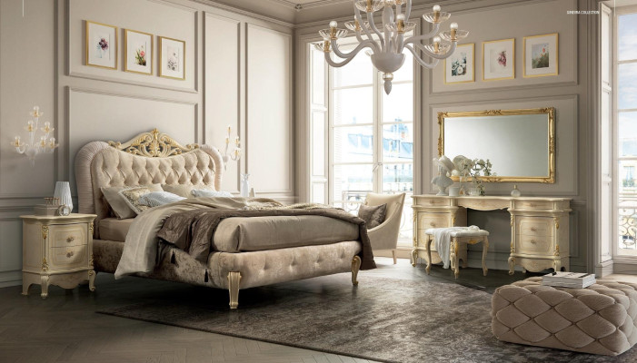 Luxe Chesterfield bed Bedden Gestoffeerd bed Dubbel Italiaanse slaapkamer Nieuw