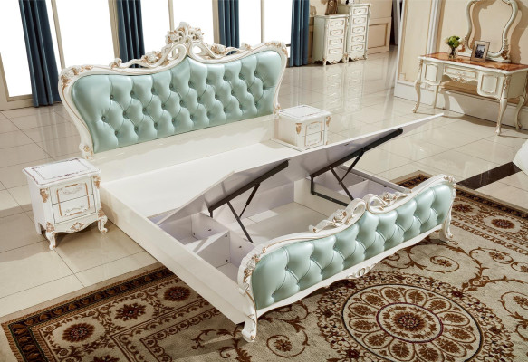 Bed design bedroom furniture furnishings turquoise Chesterfield beds