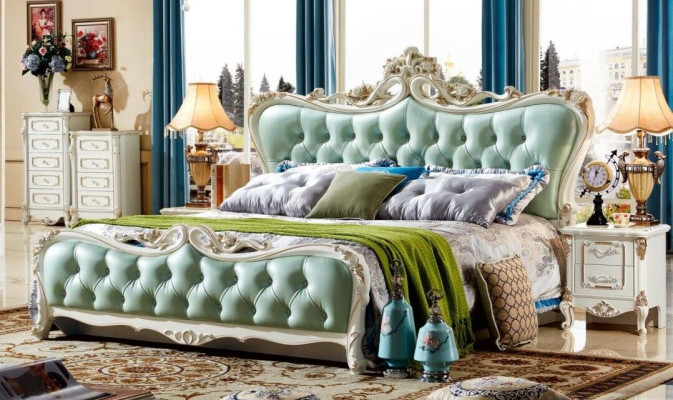 Chesterfield slaapkamer bed design bedden 180x200 meubels groen hotel