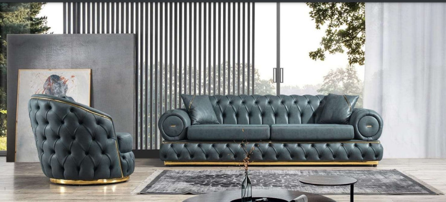 Bankstel 3+1 zits bankstel bank banken leer fauteuil luxe Chesterfield