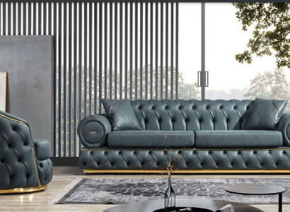 Bankstel 3+1 zits bankstel bank banken leer fauteuil luxe Chesterfield