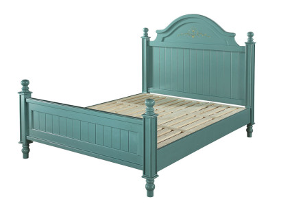 Groen bed Praktisch gestoffeerd bed Luxe tweepersoons slaapkamer designbed Bedden