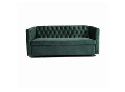 Amerikaanse stijl Chesterfield bank bank lederen bekleding driezits groen.