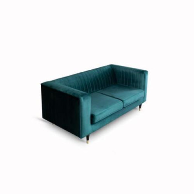 Bankstel 2-zits Groen Elegant Modern Luxe Design Houten Meubels Bekleding Stof Nieuw