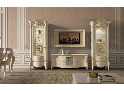 Klassieke vitrinekast Luxe kast Hout Italiaanse stijl meubels Glas Nieuw.