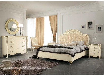 Bed Beige Wooden Bed Bedroom Design Beds Italian Art déco Italian New